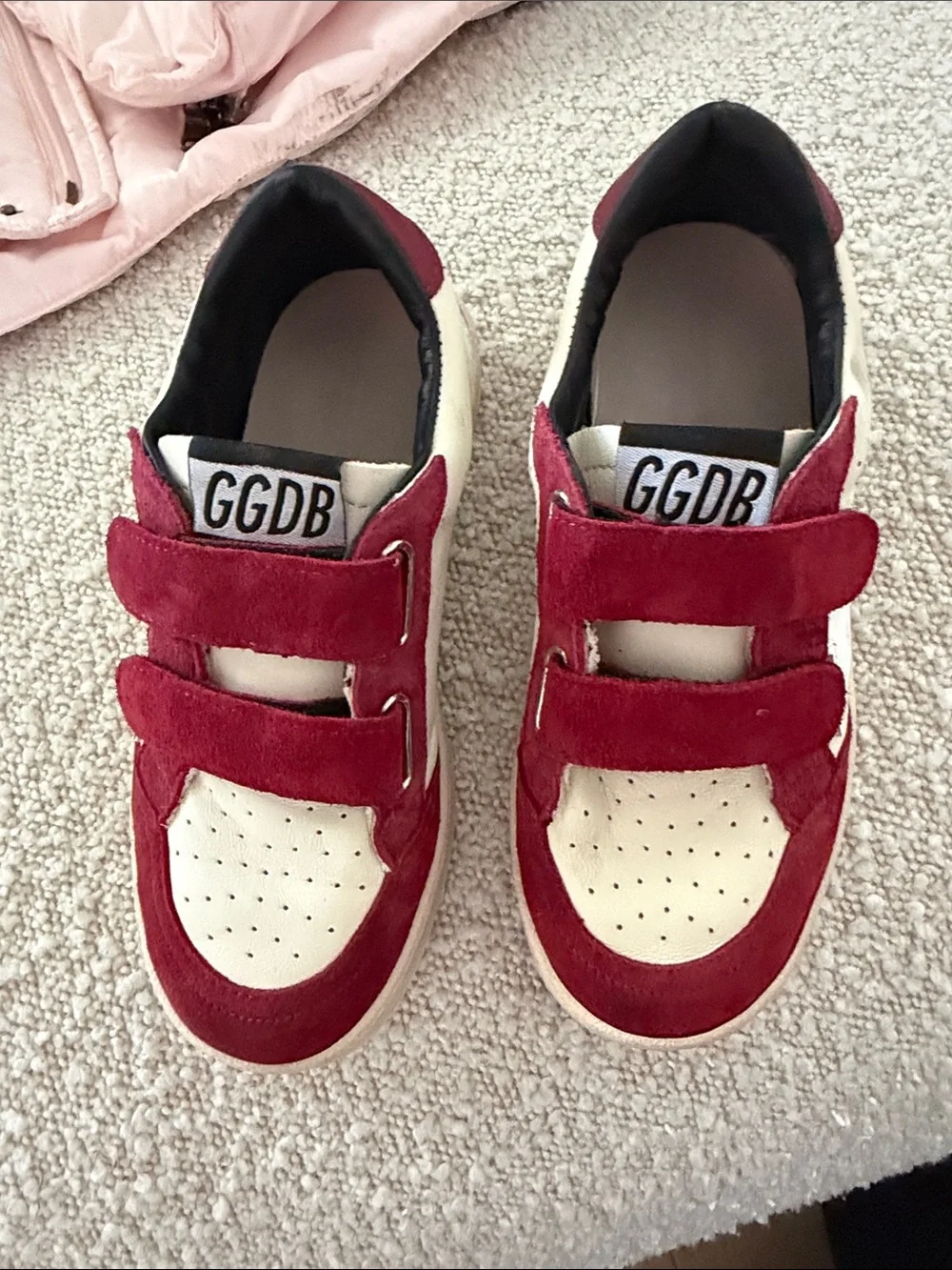 Golden Goose Kids Red and Cream Velcro Star Sneakers